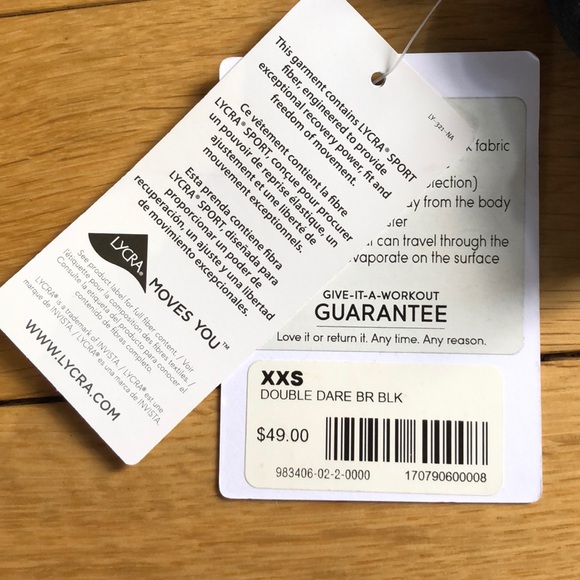 *SOLD* Athleta Double Dare Bra (black) - Picture 4 of 4